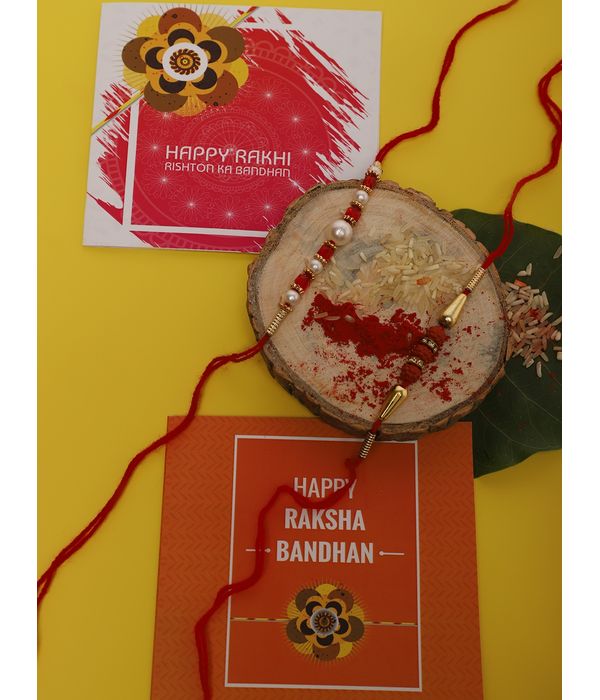 YouBella 2 Rakhi and 2 Greeting Card Combo for Brother, Rakhi Gift for Brother/bhaiyya/bhai (Style 2)